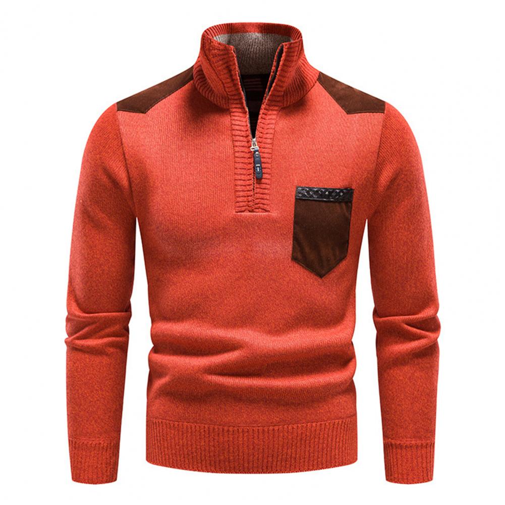 Pull Homme Col Montant Zippé au Quart - Image 2