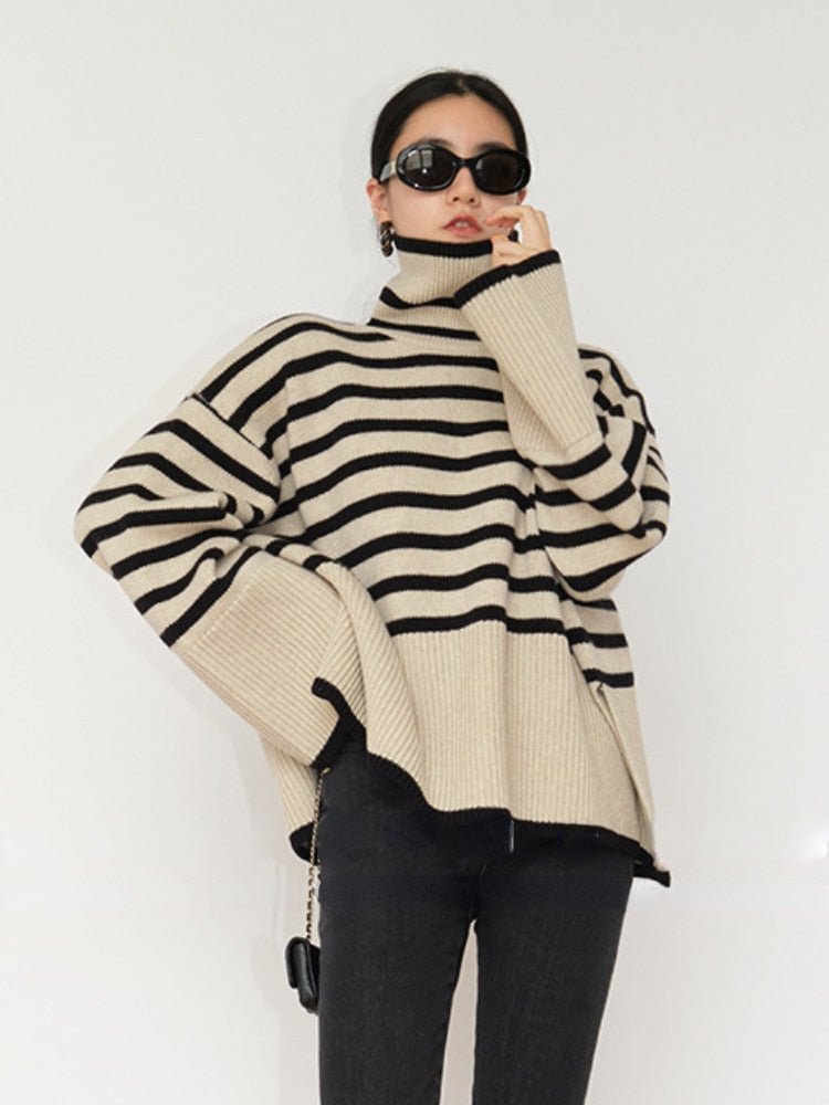 Pull ample rayé pour femme - Image 5