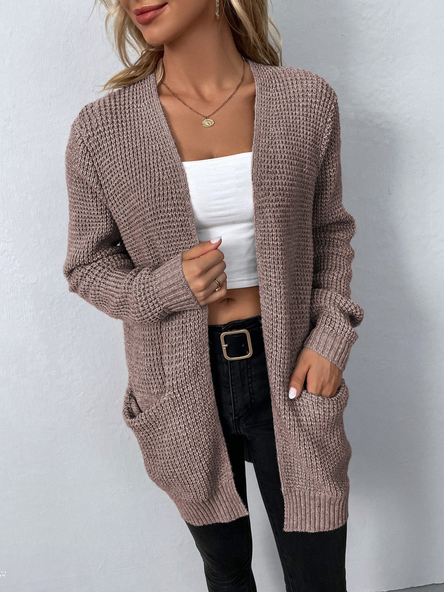 Manteau Cardigan Ouvert Femme - Image 5