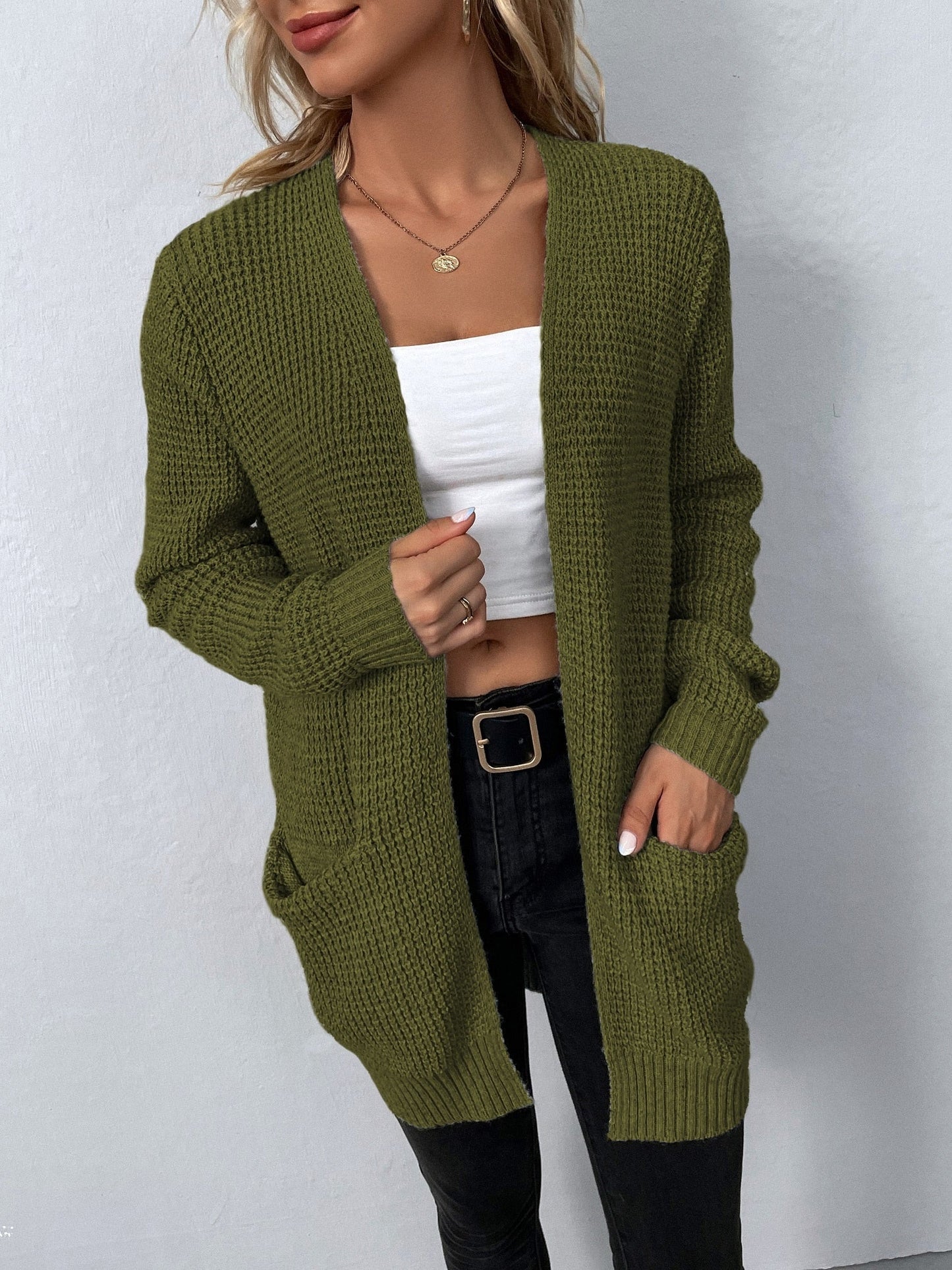 Manteau Cardigan Ouvert Femme - Image 13