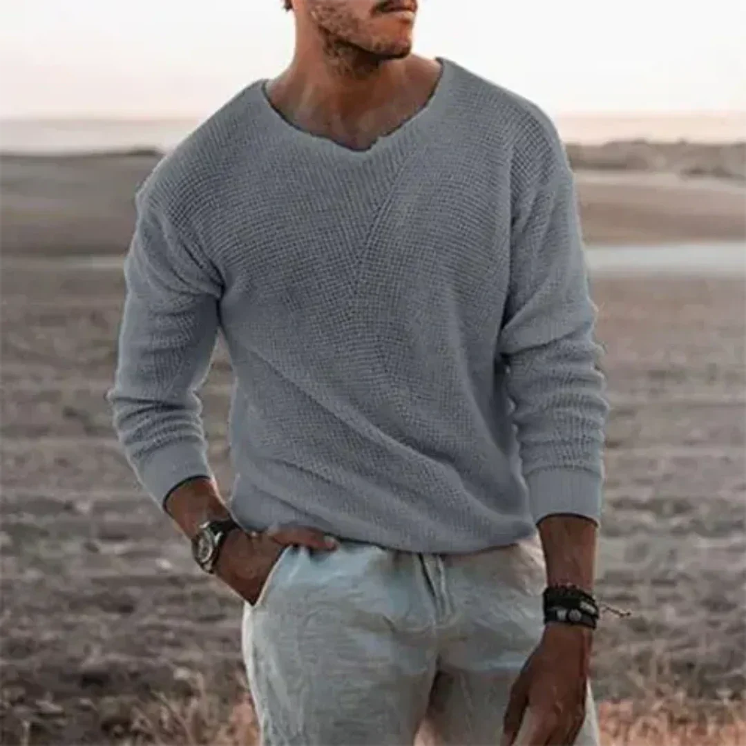 Pull V-Neck à Manches Longues pour Homme - Image 3