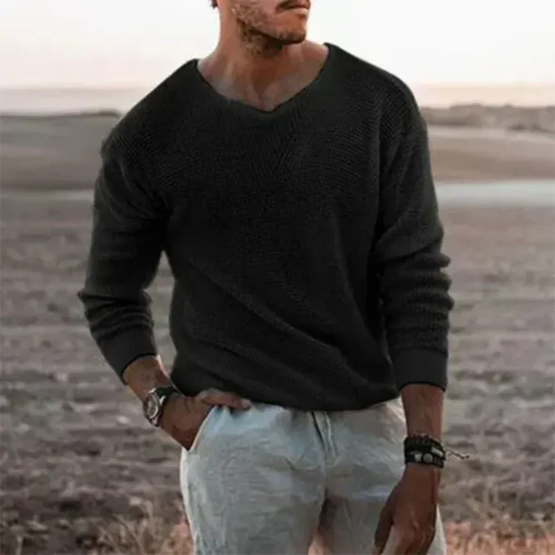 Pull V-Neck à Manches Longues pour Homme - Image 2