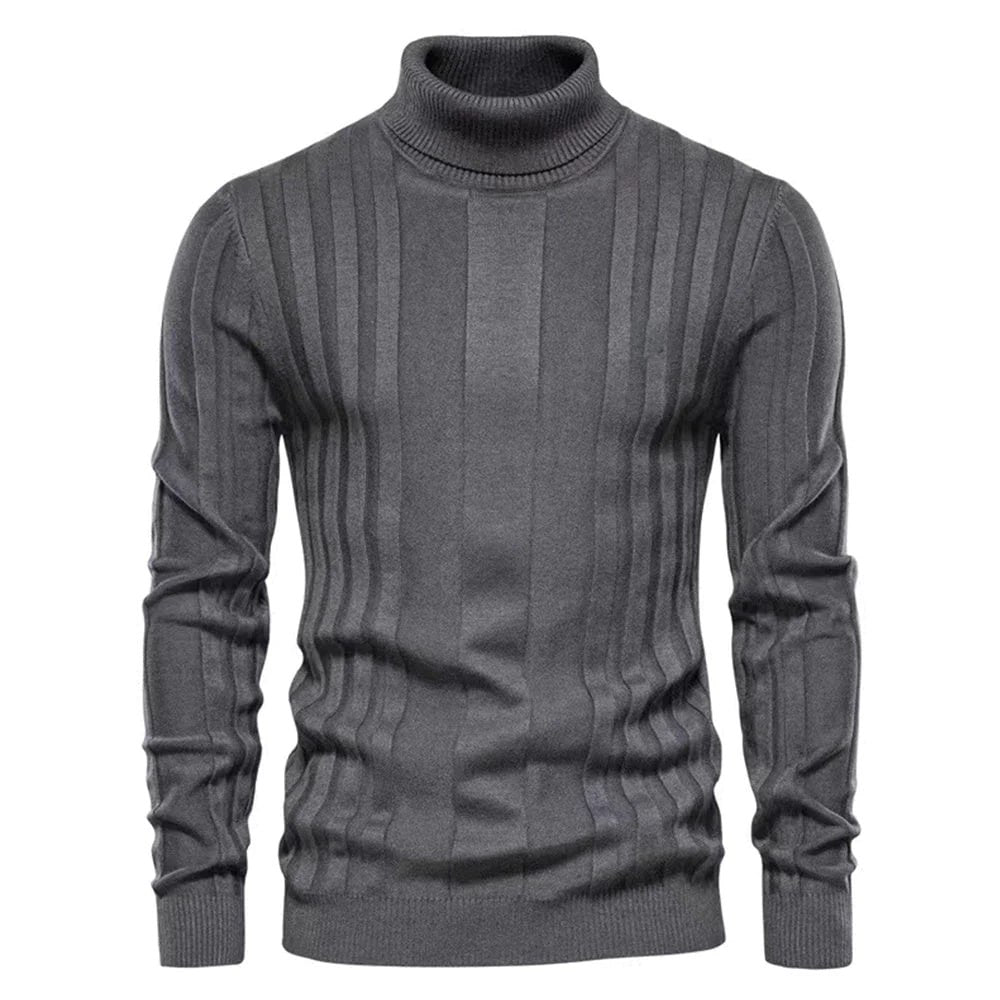 Pull Homme Col Roulé Côtelé - Image 5