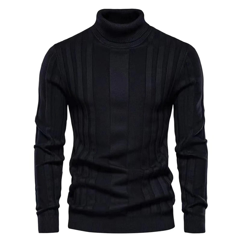 Pull Homme Col Roulé Côtelé - Image 2