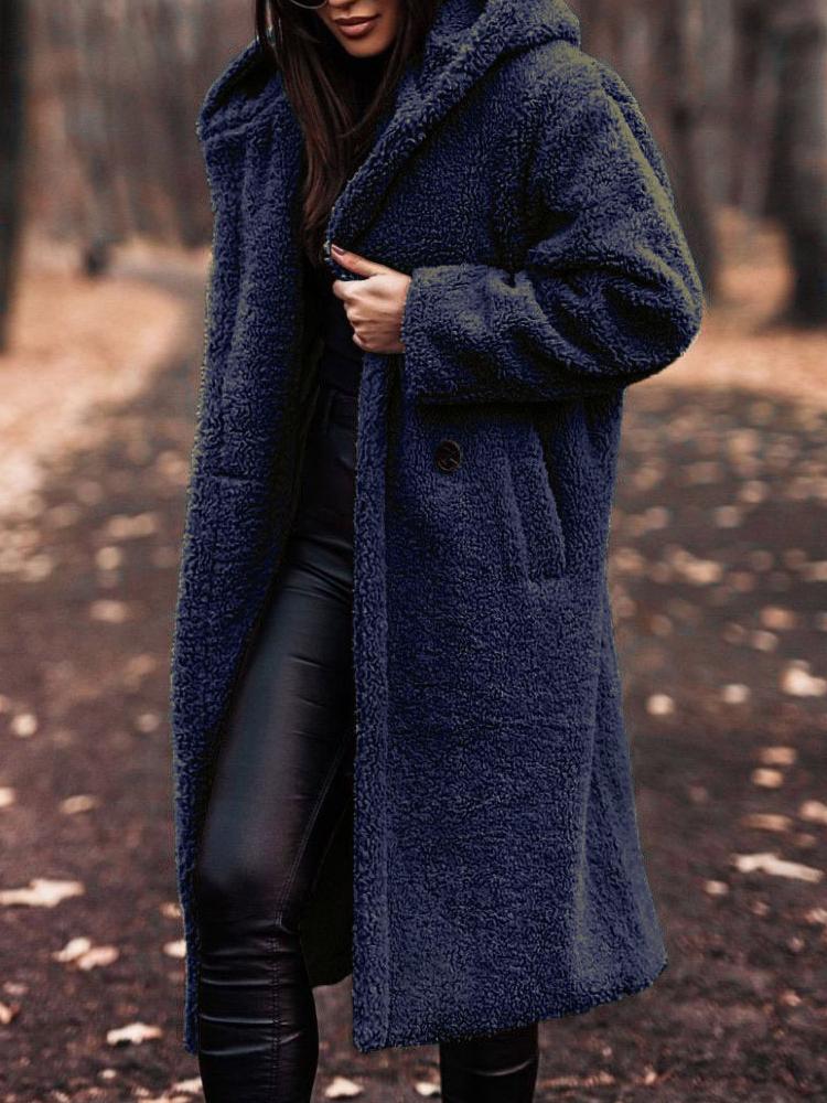 Manteau Long Teddy à Capuche pour Femme - Image 6