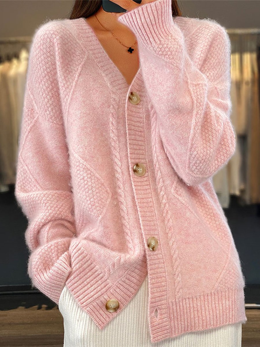 Cardigan Femme Boutonné Col en V - Image 4
