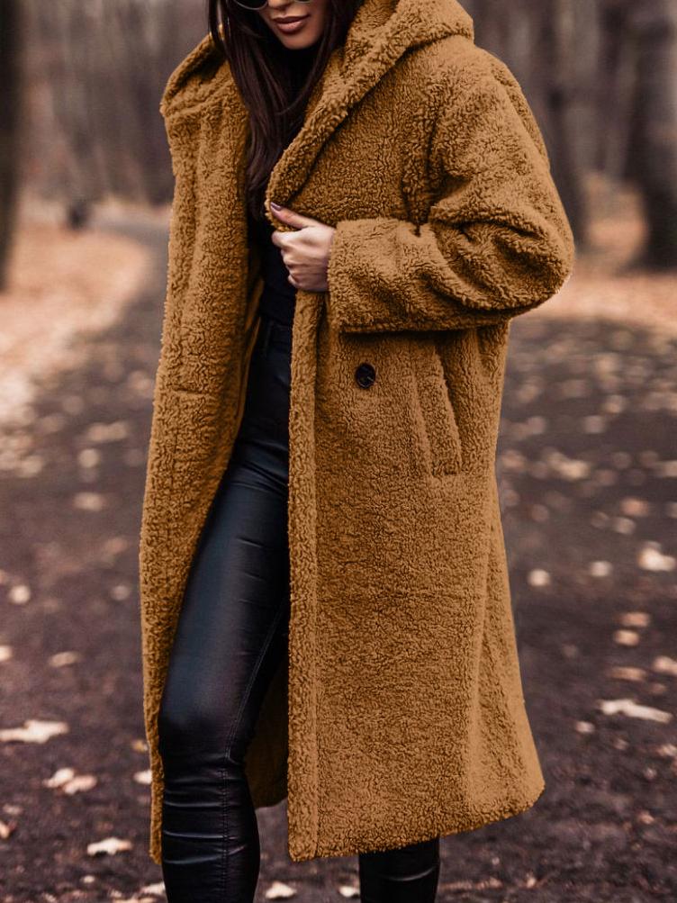 Manteau Long Teddy à Capuche pour Femme - Image 7