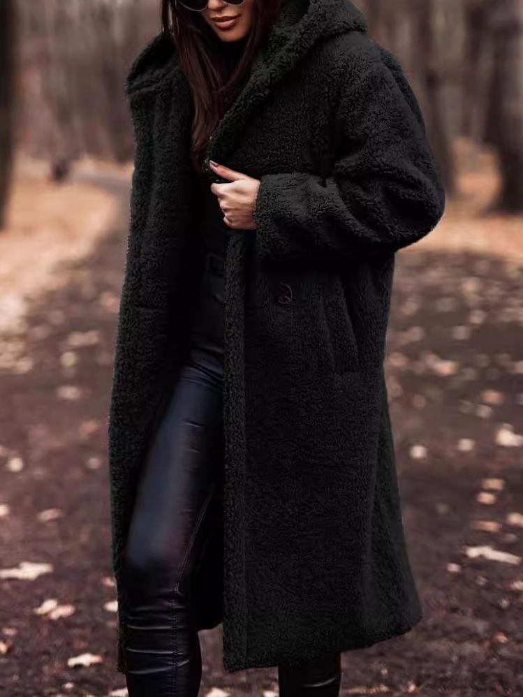Manteau Long Teddy à Capuche pour Femme - Image 5