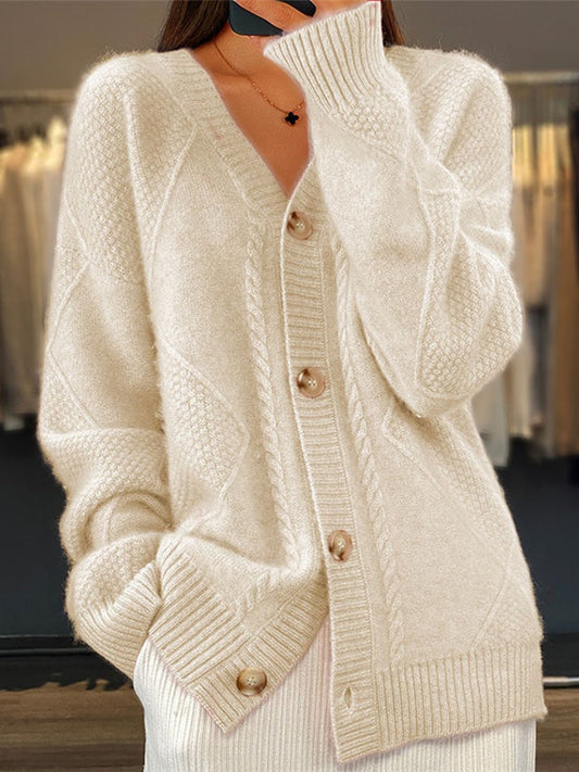 Cardigan Femme Boutonné Col en V - Image 1