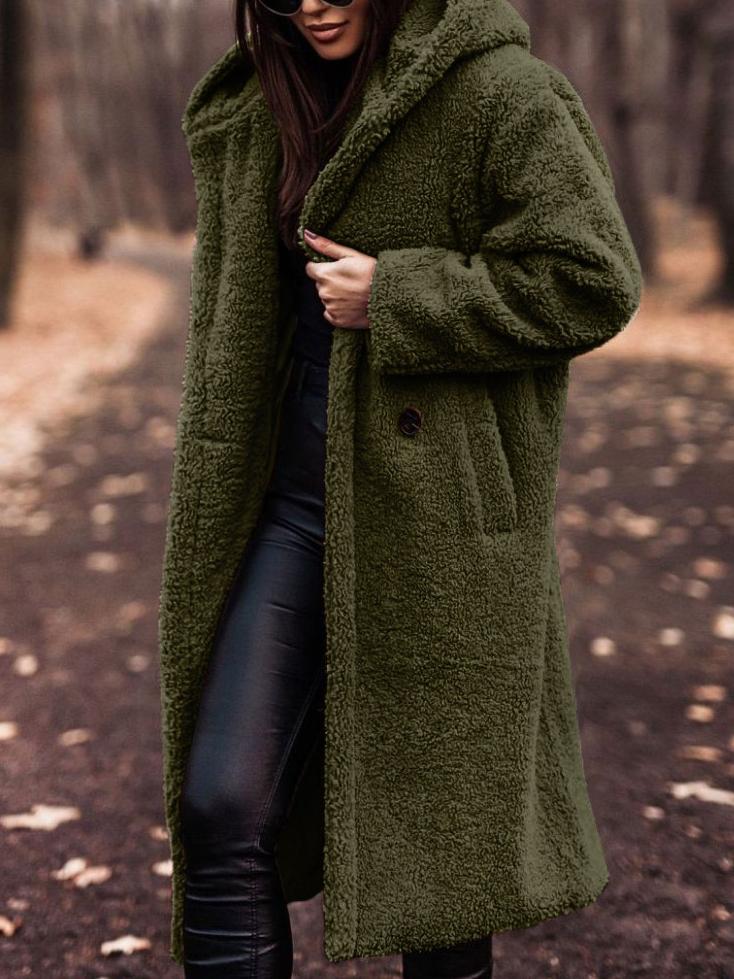 Manteau Long Teddy à Capuche pour Femme - Image 10