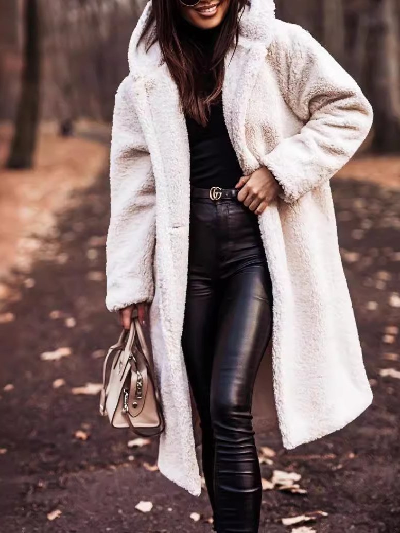 Manteau Long Teddy à Capuche pour Femme - Image 2