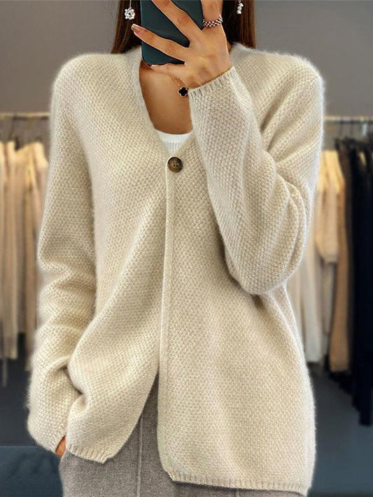 Cardigan Femme Maille Texturée Col V - Image 1