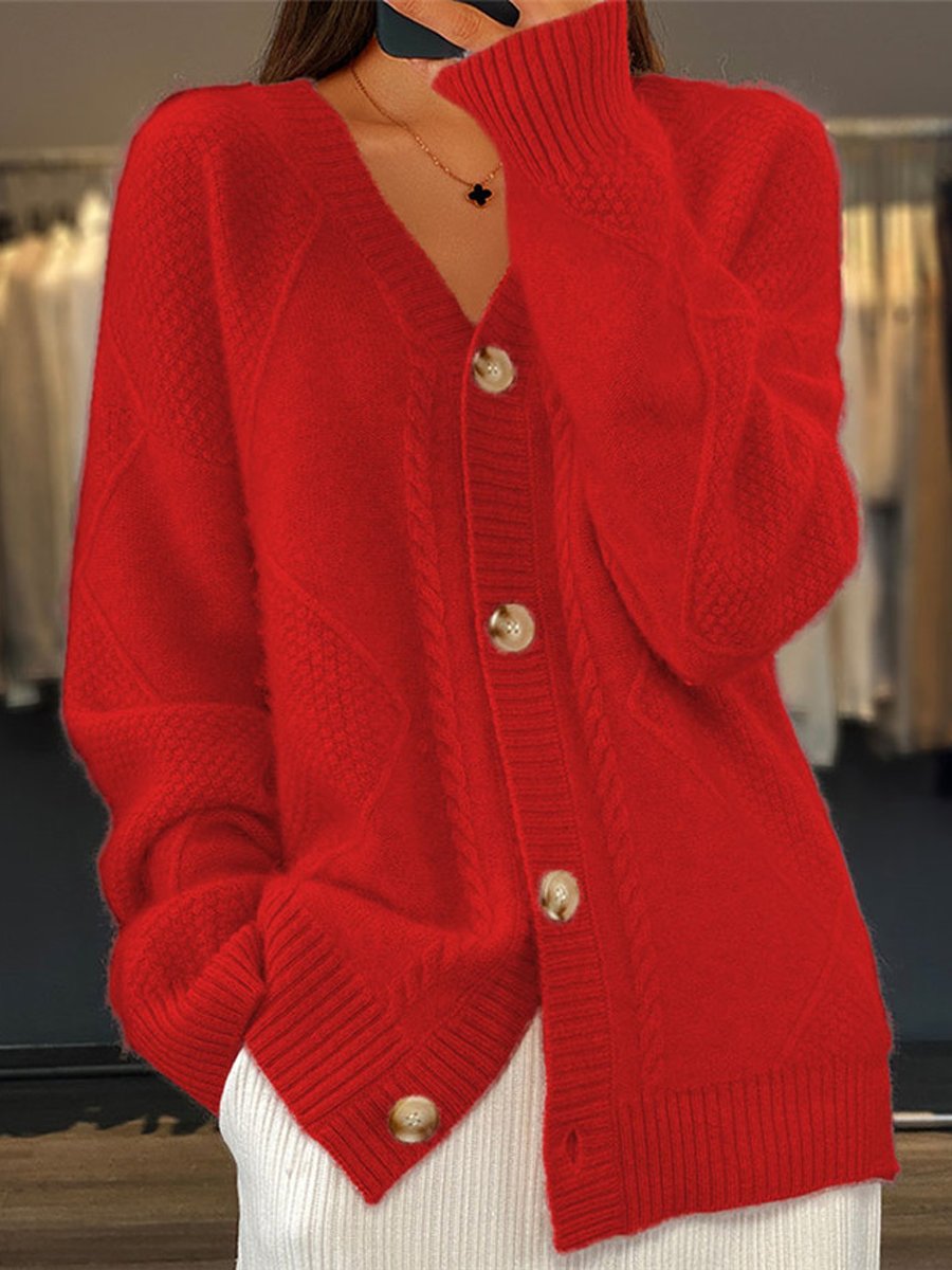 Cardigan Femme Boutonné Col en V - Image 2