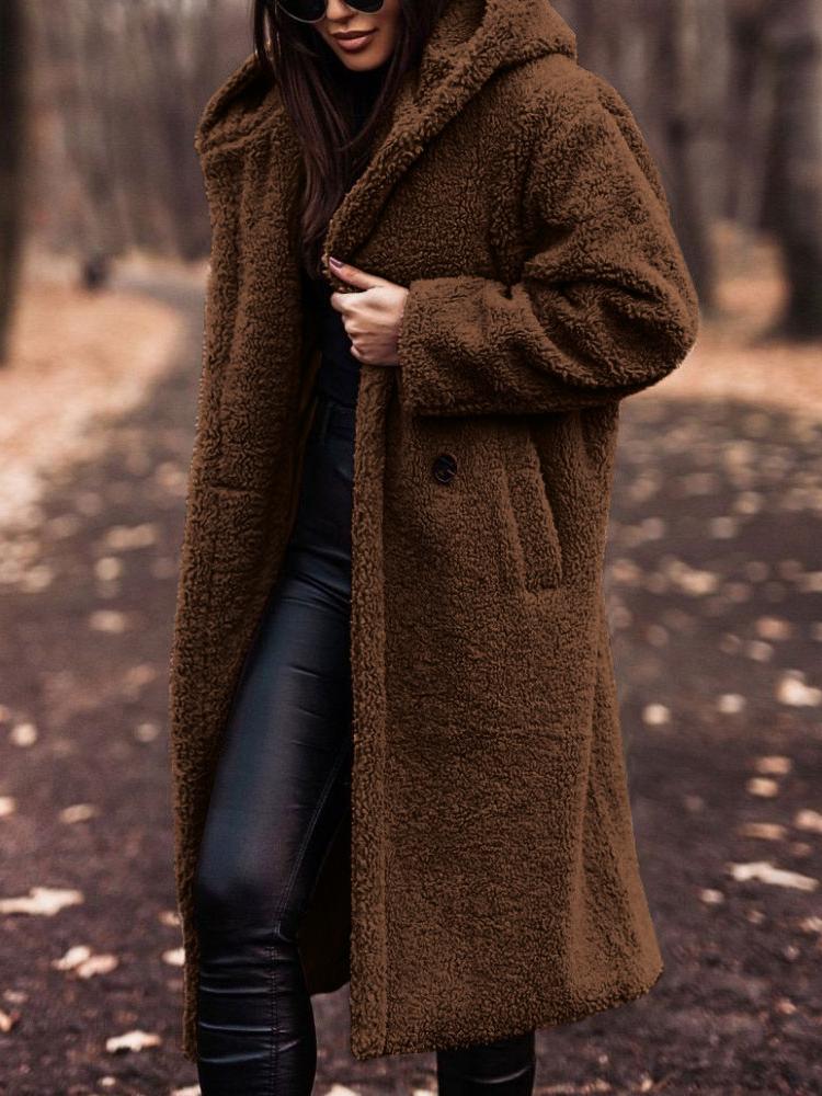 Manteau Long Teddy à Capuche pour Femme - Image 4