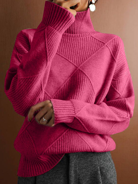 Pull ajusté à col roulé pour femme - Image 1