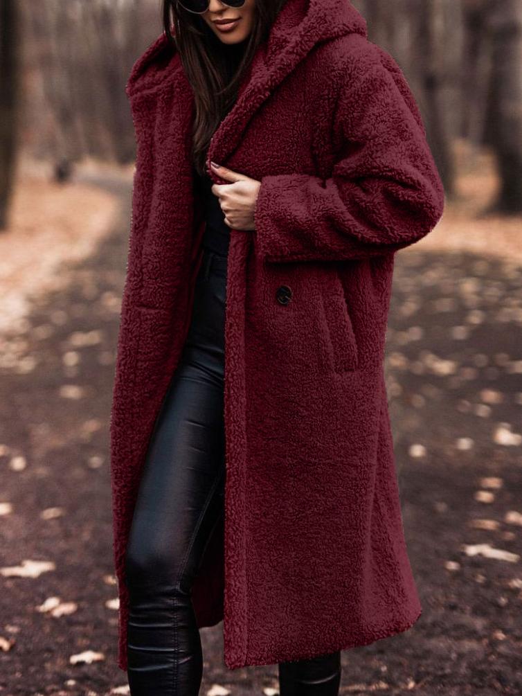 Manteau Long Teddy à Capuche pour Femme - Image 8