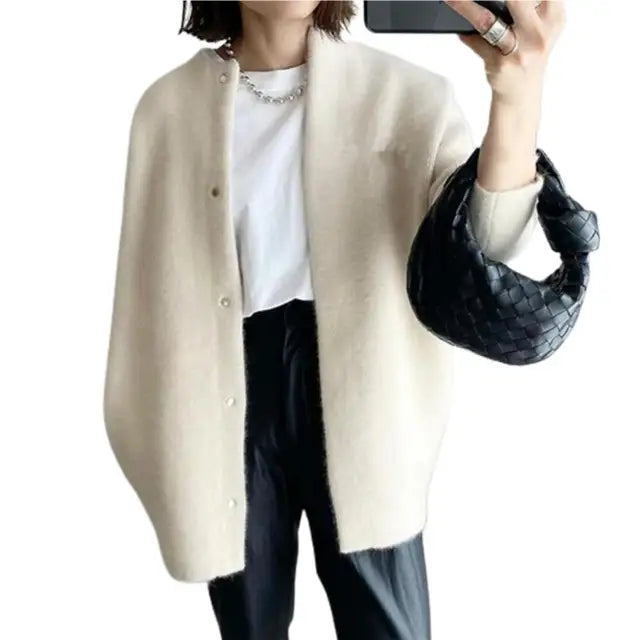 Manteau Femme Oversize Sans Col - Image 13