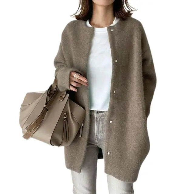 Manteau Femme Oversize Sans Col - Image 12