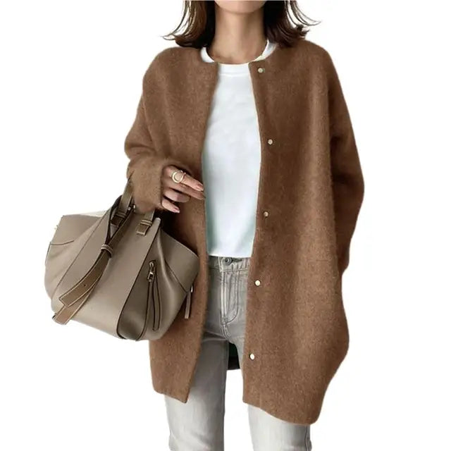 Manteau Femme Oversize Sans Col - Image 10