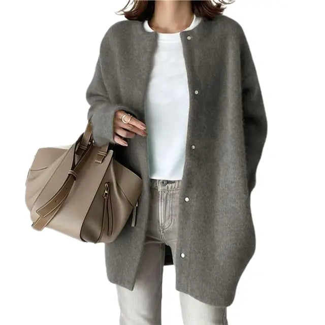 Manteau Femme Oversize Sans Col - Image 9