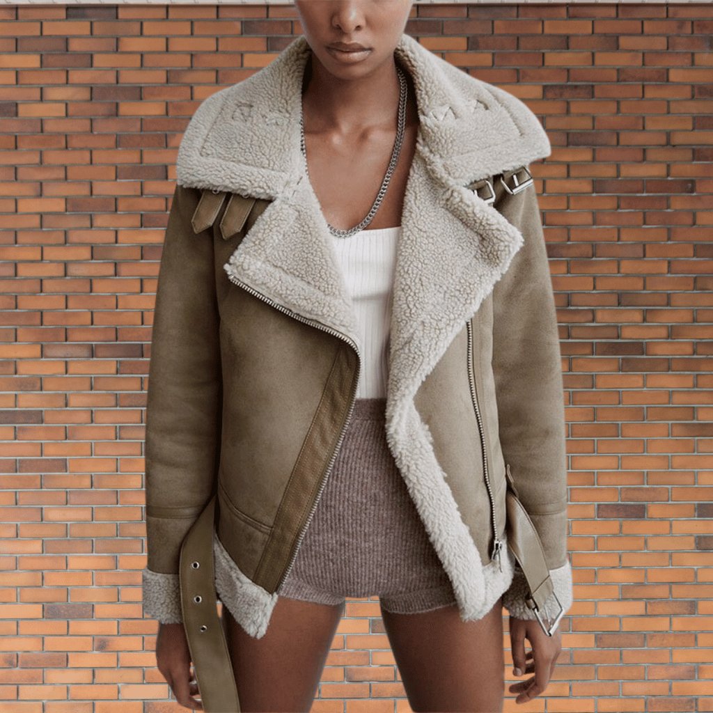 Veste Aviateur Femme en Shearling - Image 5