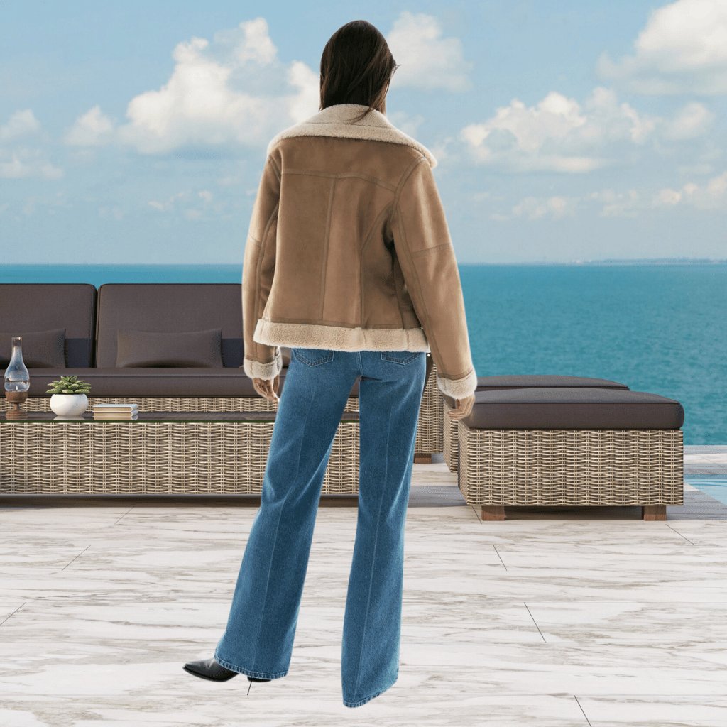 Veste Aviateur Femme en Shearling - Image 7