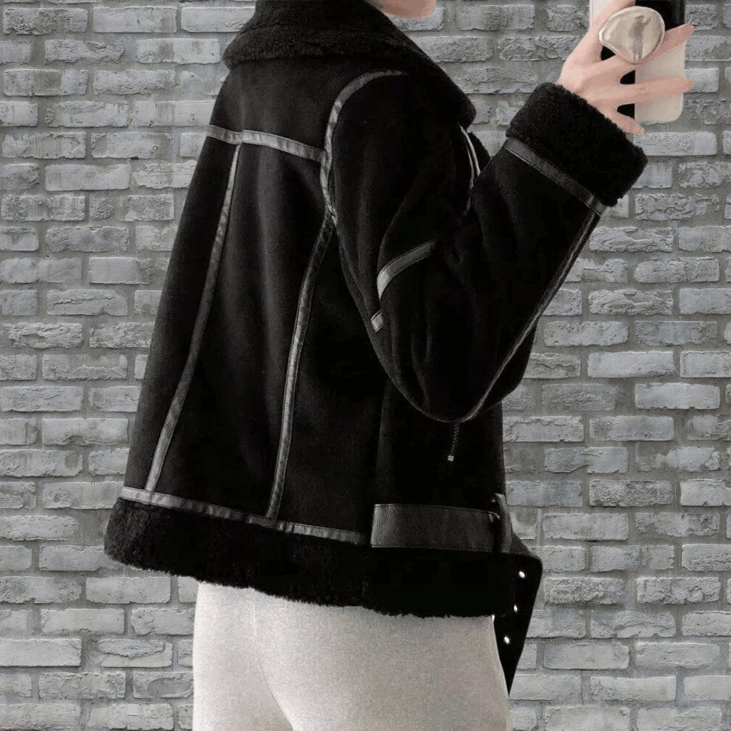 Veste Aviateur Femme en Shearling - Image 9