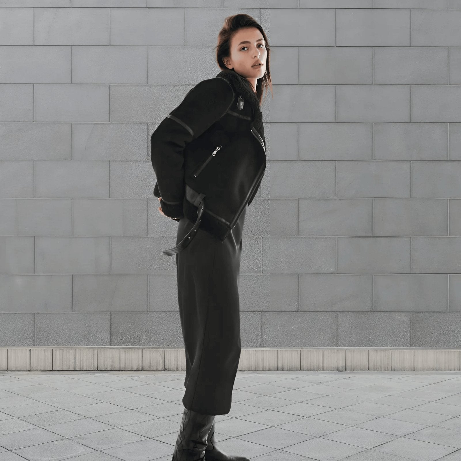 Veste Aviateur Femme en Shearling - Image 10