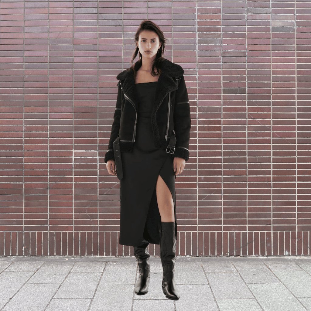 Veste Aviateur Femme en Shearling - Image 8