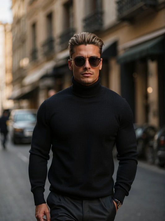 Pull col roulé slim fit homme - Image 1