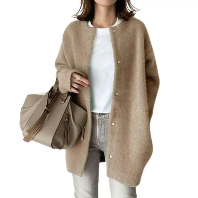 Manteau Femme Oversize Sans Col - Image 11