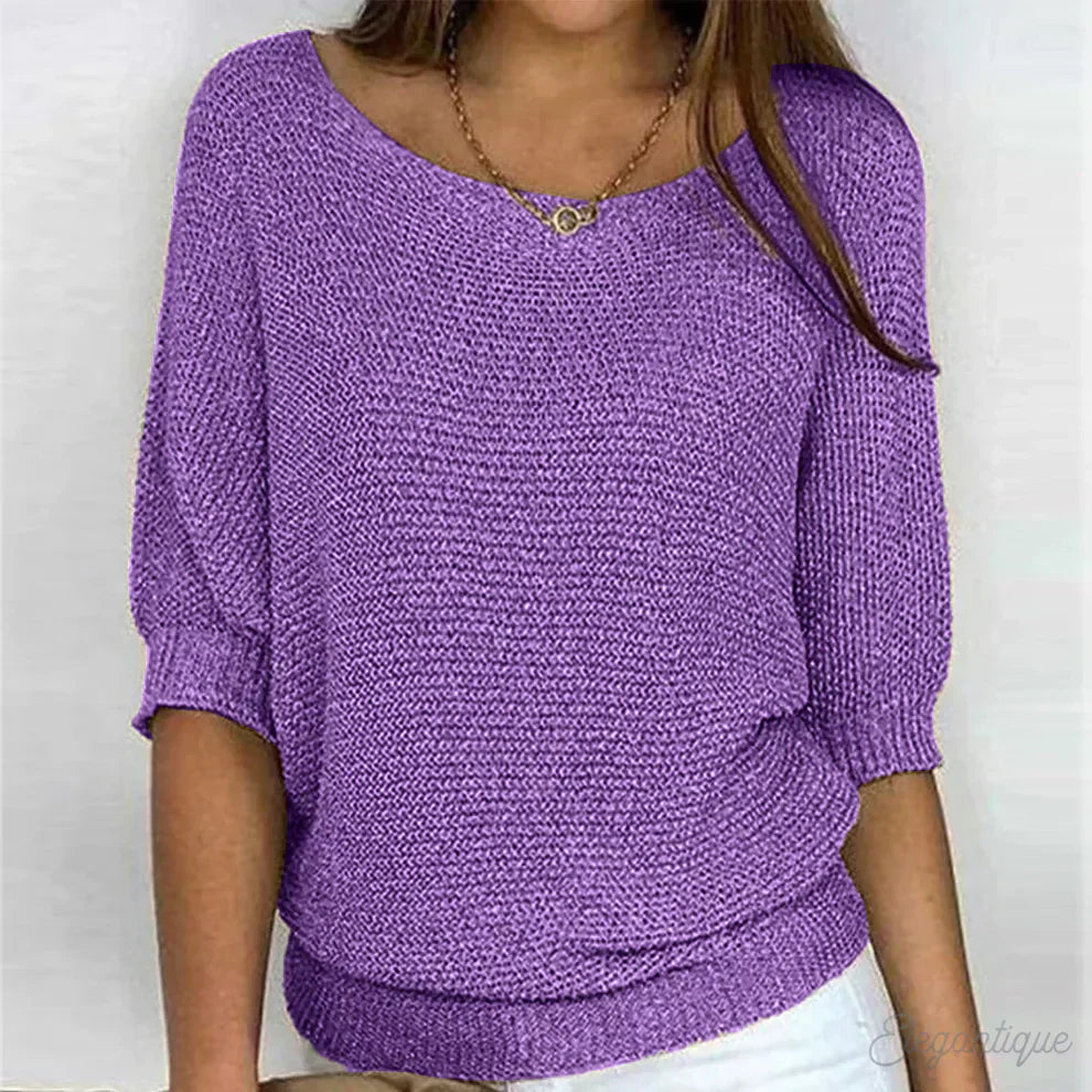 Pull en Tricot Femme Manches 3/4 - Image 8
