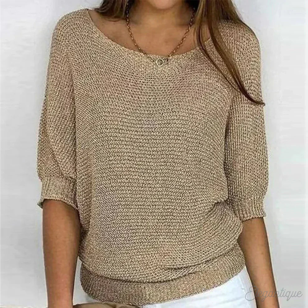 Pull en Tricot Femme Manches 3/4 - Image 1