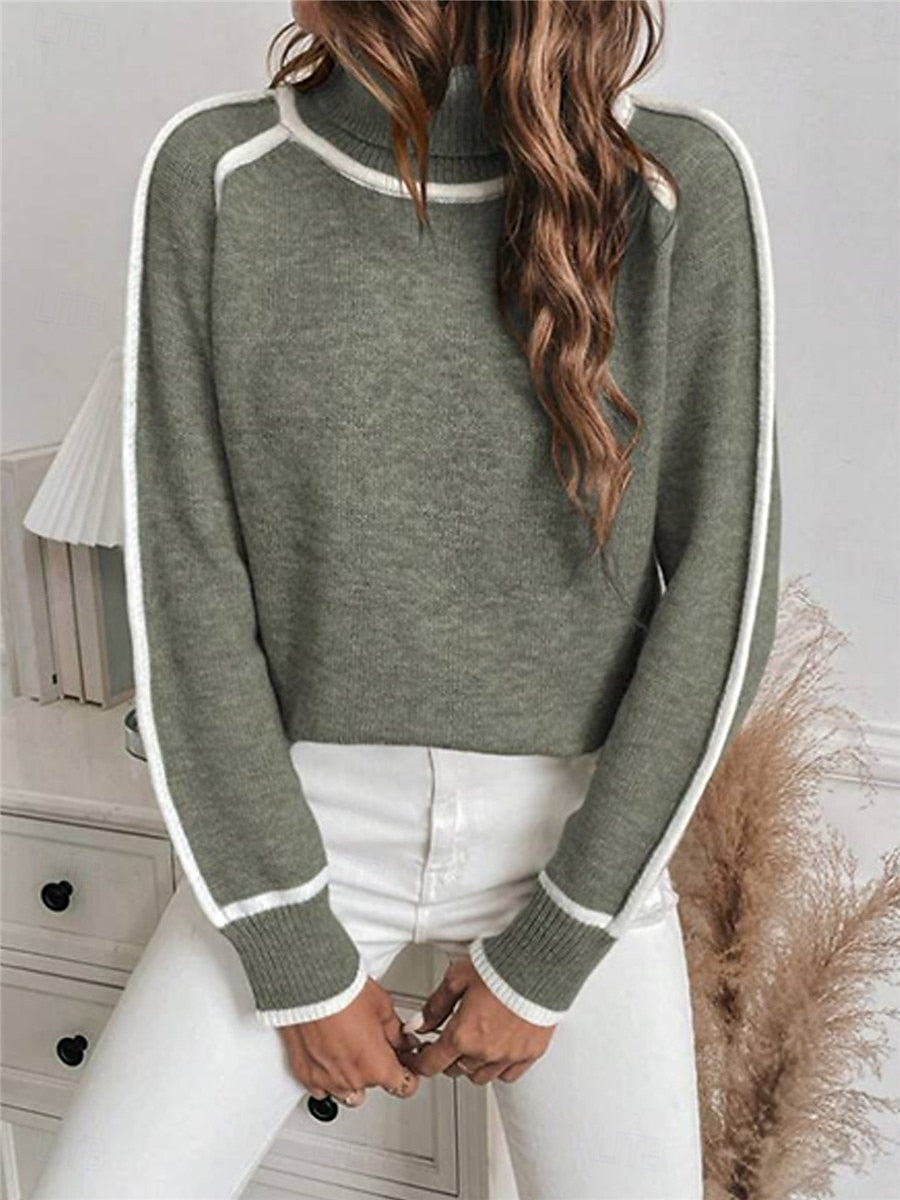 Pull Femme Manches Longues Color Block - Image 2
