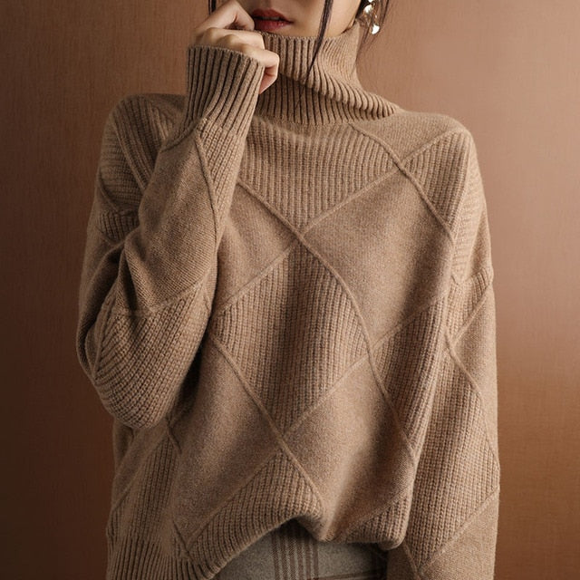 Pull Femme Col Roulé en Maille Côtelée - Image 7