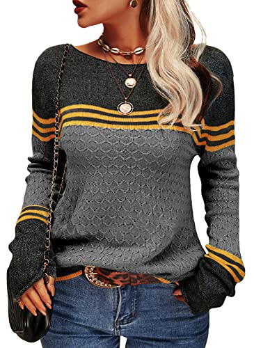 Pull rayé à manches longues pour femme - Image 3