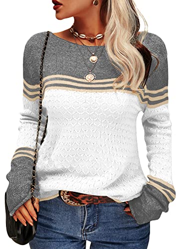 Pull rayé à manches longues pour femme - Image 15