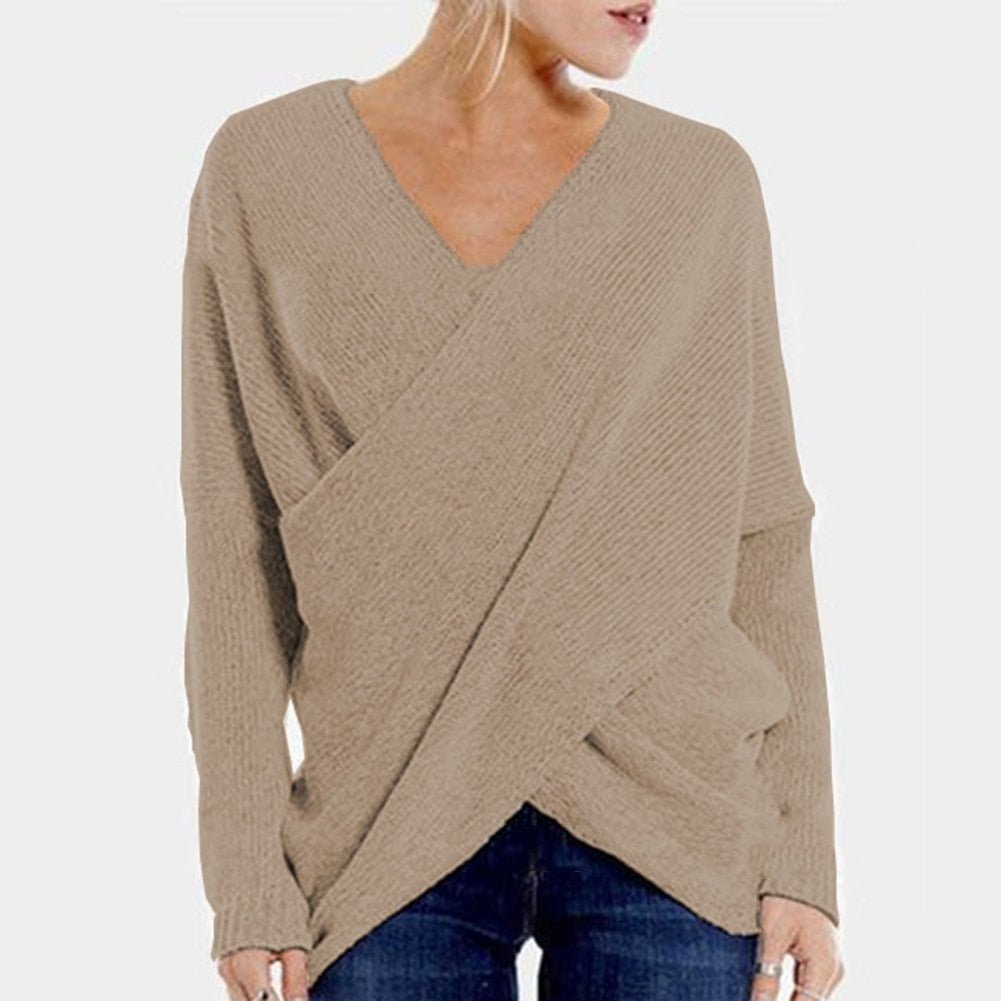 Pull-over cache-cœur à manches longues pour femme - Image 6