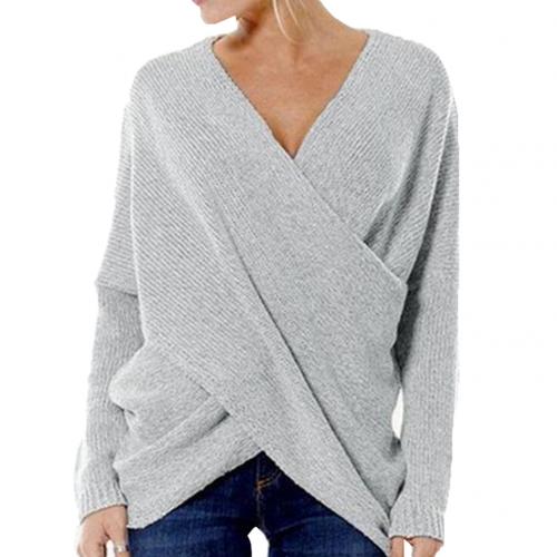 Pull-over cache-cœur à manches longues pour femme - Image 3