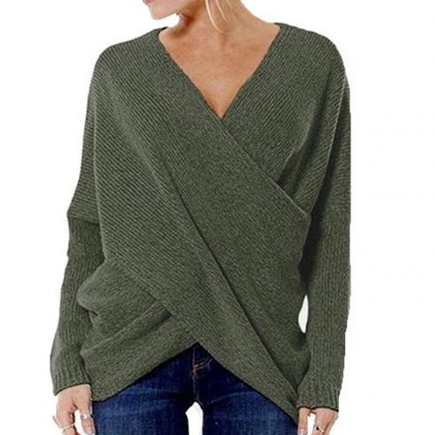 Pull-over cache-cœur à manches longues pour femme - Image 2