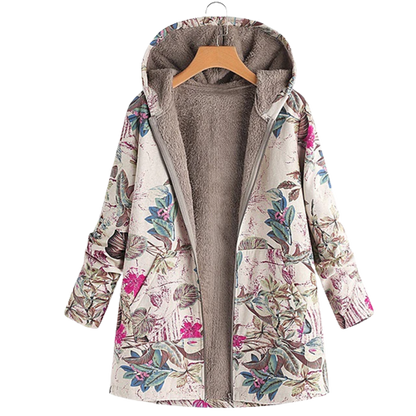 Veste Longue à Capuche Florale pour Femme - Image 4