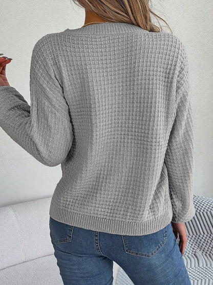 Pull Femme Col Rond en Tricot Côtelé - Image 12