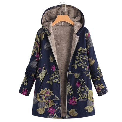 Veste Longue à Capuche Florale pour Femme - Image 5