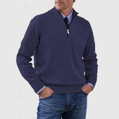 Pull Homme Maille Côtelée à Fermeture Éclair 1/4 - Image 5