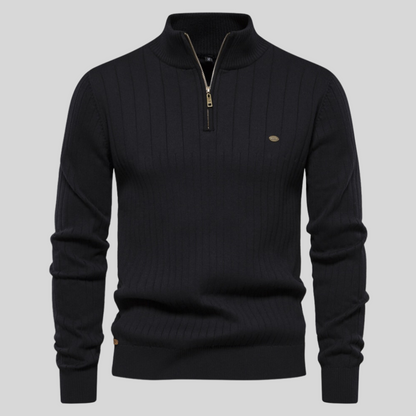 Pull Homme Col Montant Zippé 1/4 - Image 1