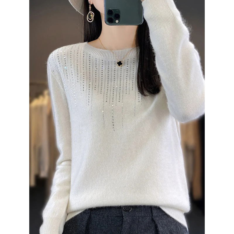 Pull Femme Col Rond Orné - Image 4