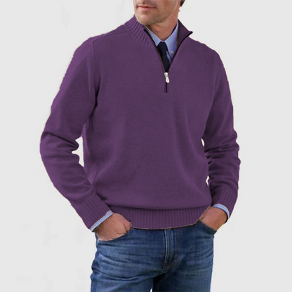 Pull Homme Maille Côtelée à Fermeture Éclair 1/4 - Image 13