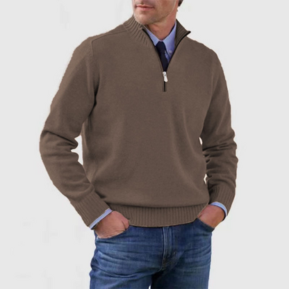 Pull Homme Maille Côtelée à Fermeture Éclair 1/4 - Image 11