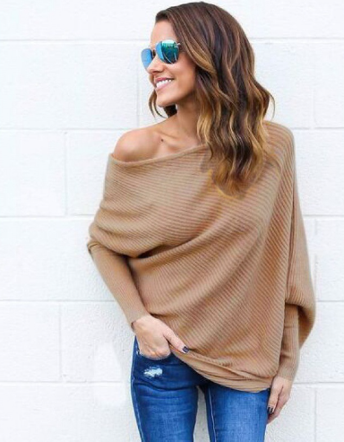 Pull Femme Épaule Dénudée Manches Longues - Image 4