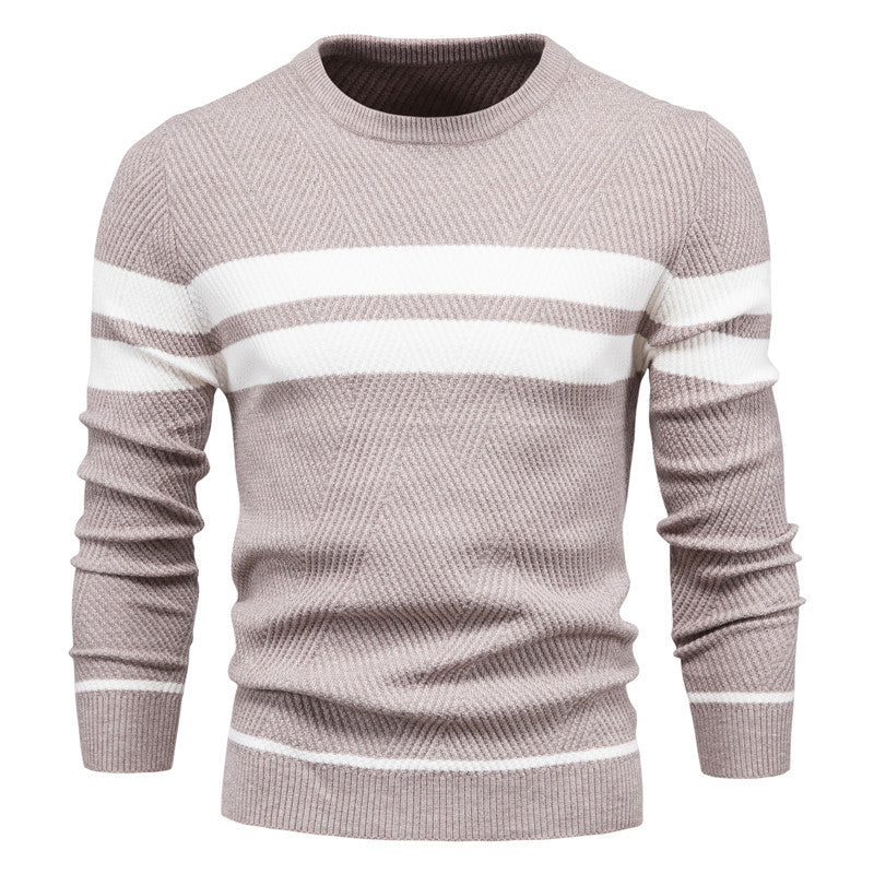 Pull rayé à col rond pour homme - Image 10